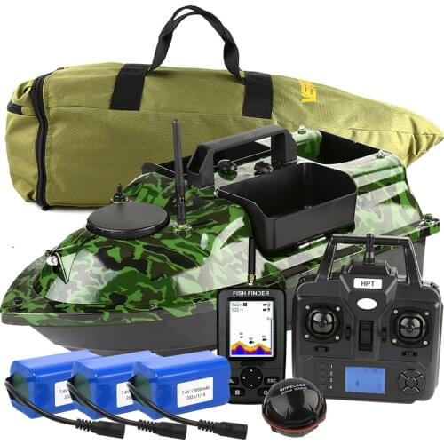 500M RC Fishing Bait Boat GPS Positioning Cruise Control 3 Hoppers 12000mAh Battery Toy Boat with GPS Sonar Fishfinders Handbag