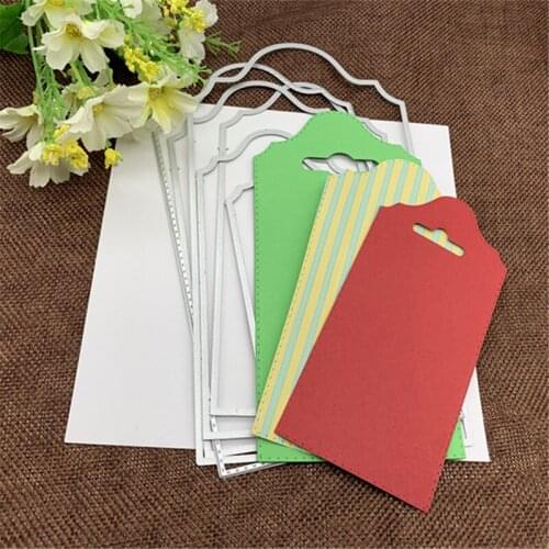 6Pcs Personality wallpaper background tag Metal Cutting Dies For DIY Scrapbooking Album Embossing Paper Cards Decorative Crafts