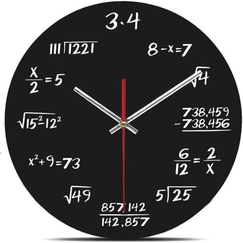 Acrylics Home Study Room Wall Clocks Digital Mute Science and Engineering Mathematical Formula Creative Home Decoration Wall