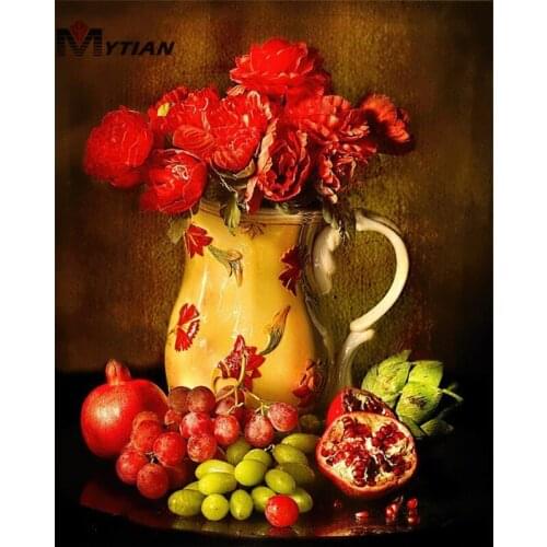 Full Drill Round &Square Diamond Painting Embroidery Still-Life Flowers Fruit Cross Stitch Home Decor Mosaic Painting Needlework