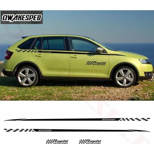 Car Styling Waist Line StickerRacing Sport Stripe Auto Body Door Side Decor Vinyl Decals For Skoda Rapid Exterior Accessories
