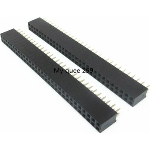 Free shiiping 10pcs 30P 2*30pin Female Double Row Straight Pitch 2.54mm 2*30P Needle Header Strip Socket Connector 2.54-2X30P