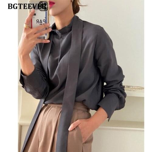 Блузки с бантом BGTEEVER China At AliExpress