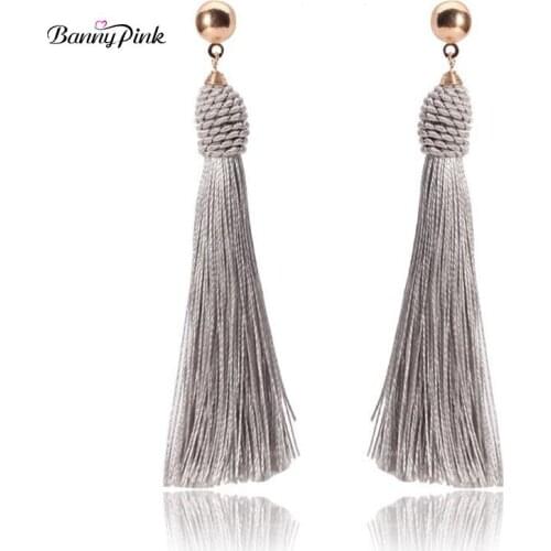 Bohemia Long Cotton Tassel Earrings For Women Ethnic Pendant Studs Earrings Fashion Jewelry Pendientes Vintage Earrings Bijoux
