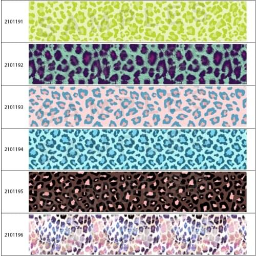 Colorful Leopard Grosgrain Ribbon Printed Flower Pattern Tape 5yards for Hair Bows DIY Accessories