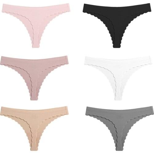 Women Seamless Thongs Panties Sexy Underwear Thong Underpants G-Strings Briefs Solid Color Lingerie Panty Intimates M-XL