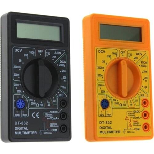 DT-832 Digital Multimeter 1999 Counts AC/DC Amp Volt Ohm Tester Voltmeter Ammeter Multi Meter