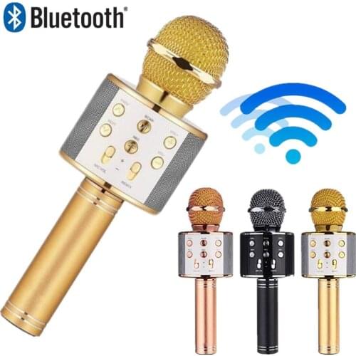 Hot Sale Bluetooth Karaoke Microphone Wireless Microphone Professiona Speaker Handheld Microfone Player Singing Recorder Mic WS8