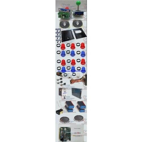 Arcade Parts Bundles Kit With 60 in 1 Board Power Supply Joystick Push button Microswitch Harness Glass Clips coin door camlock