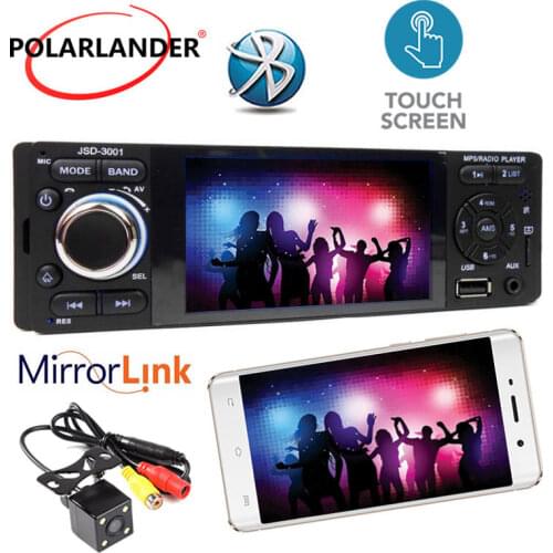 Microphone Touch Screen Mirror Link radio cassette player Stereo 4" 1 Din Autoradio Rear view camera Car Bluetooth Car Radio