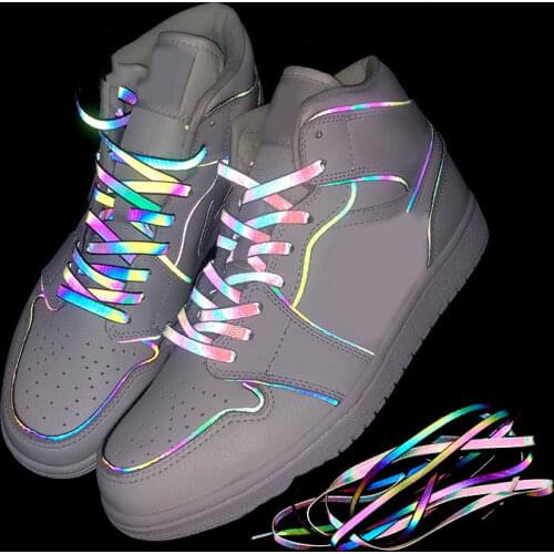 Trendy Classic Shoe Laces For Women Sneaker Fashion Night Running Reflective Shoelace Boot Lace Bootlaces Flat Shoes Accessories