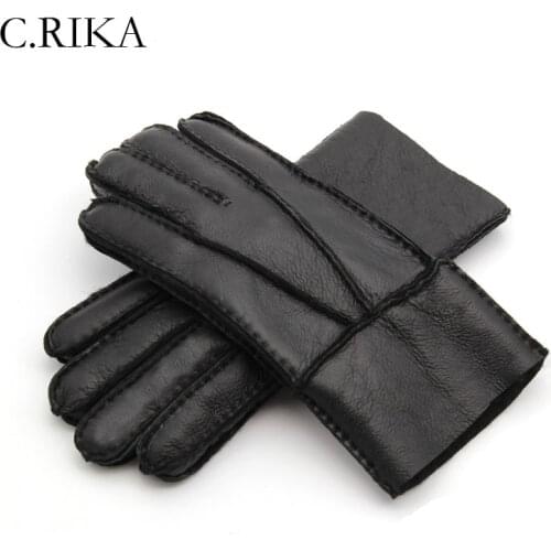2020 Winter New Gloves Men Gloves Real Sheepskin cashmere Fur Warm Gloves Ladies Full Finger Genuine Leather mitten gloves