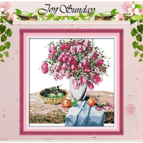 The Azalea Vase and Fruit Counted Cross Stitch 11CT 14CT Cross Stitch Sets Chinese Cross-stitch Kits Embroidery Needlework