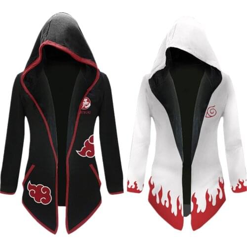 Namikaze Minato Cosplay Jacket Trench Coat Robe Akatsuki Cloak Halloween Carnival Costume Men Women Hooded Cape Coat