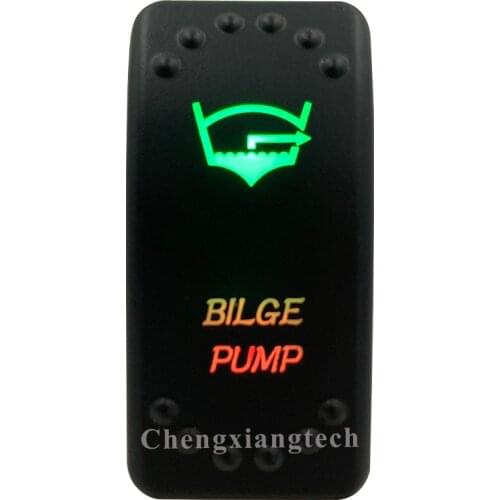 12v 24v, On Off, Up Green & Down Red Led Backlit -BILGE PUMP- Laser Rocker Switch for Car Boat Truck Bus Push Switch