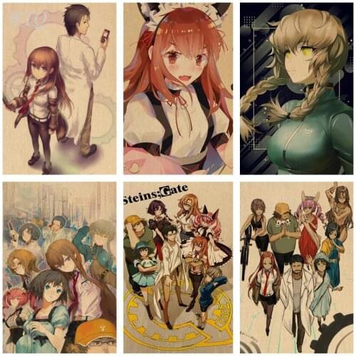 Retro Posters Steins Gate Anime Posters Canvas Painting Wall Decor Posters Wall Art Picture Decoration Home Decor