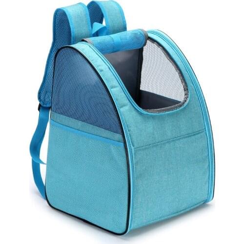 Simple Solid Color Cat Carrier Breathable Dog Puppy Backpack Outdoor Folding Portable Travel Bag Pet Supplies