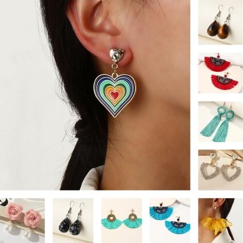 Handmade Boho Style Big Women Fashion Earrings Drop Earrings Jewelry ladies Tassel Earrings Bohemian Earring Jewelry Gift