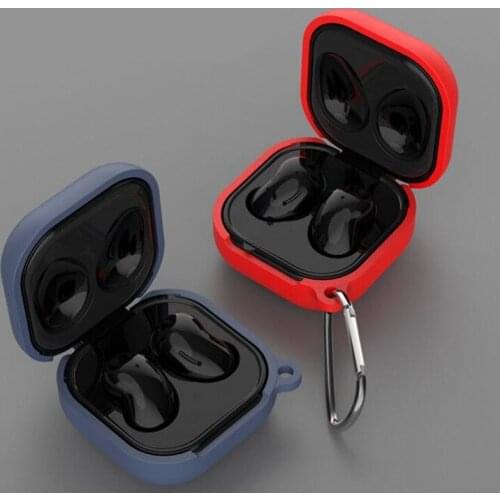 Silicone Protective Cover Fitted Case Skin Keychain For Samsung Galaxy Buds Live Buds Pro Red/White/Black/Blue Optional