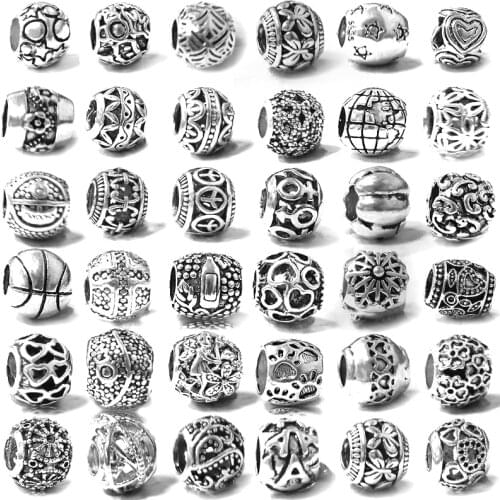 Special offer 50 Styles Of Large Hole Alloy Beads DIY Accessories For Making Branded Bracelets, Bracelets, Necklaces And Gifts