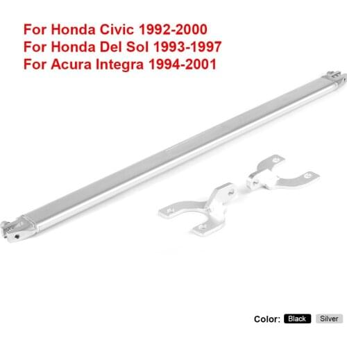 Rear Strut Bar Black for Honda 92-00 Civic EG EK/93-97 Del Sol/94-01 Integra DC2 Rear Upper Strut Brace Bar