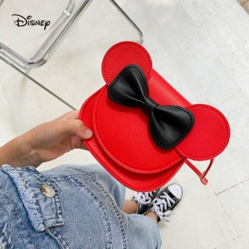 Disney cartoon Mickey Mouse shoulder bag mini childrens handbag new fashion cute bow girl messenger coin purse shopping bag
