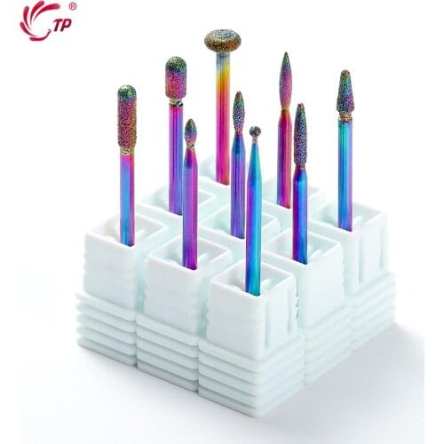 TP 28 Types Nail Drill Bit Tungsten Blue Rainbow Carbide Electric Nail Mills Cutter for Manicure Machine Nail Files Accessories