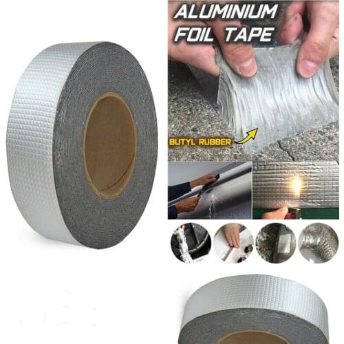 5-10M High Temperature Resistance Waterproof Tape Aluminum Foil Thicken Butyl Tape Wall Crack Roof Duct Repair Adhesive Tape