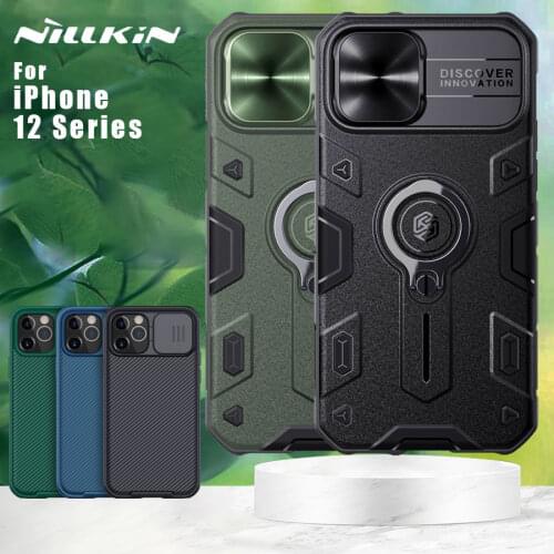 NILLKIN for Apple iPhone 12 Pro Max / 12 Mini / 12 Pro / 12 Back cover Case Camera Protection Finger Ring Holder Armor Cases