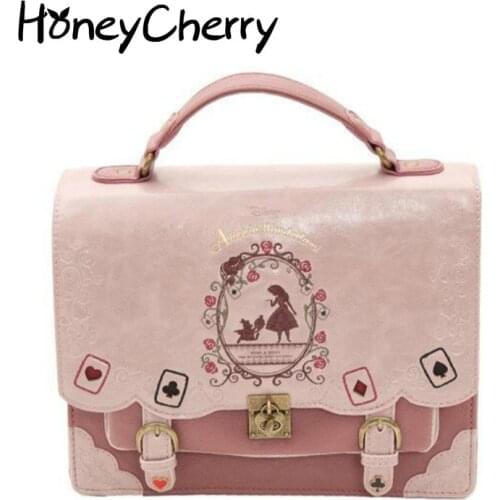 Lolita Shoulder Square bag Playing cards printing Women Baby Girl Flower Backpack Japan And Korean Style Character Backpack