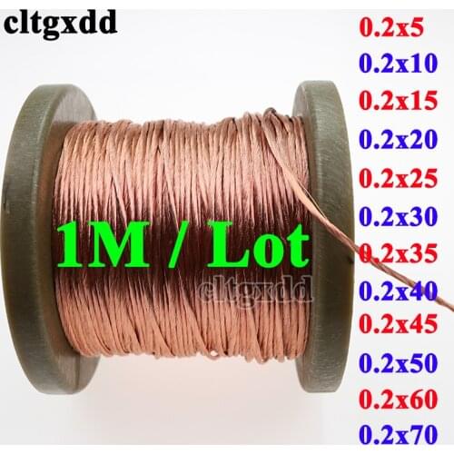 1M 0.2x70 0.2x80 0.2x90 0.2x100 0.2x120 0.2x160 0.2x200 strands litz wire enameled copper wire litz crystal wires diameter 0.2mm