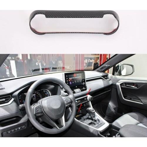 1pc Air-conditioning switch position Carbon fiber style Car Automotive interior trim car window trim For Toyota Rav4 2018 2019