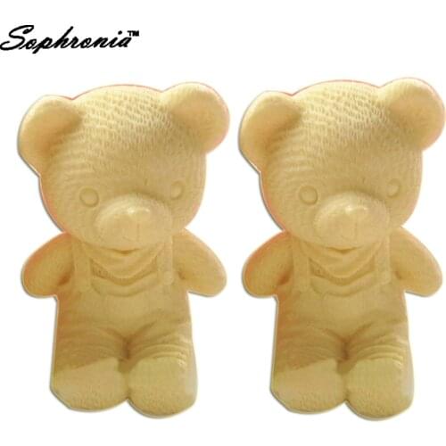 Sophronia 1PCS Mini Cute Bear Boy Silicone Soap Mold Fondant Cake Decorating Tools Chocolate Mold Candle Moulds 4.8*4.8*5.5cm