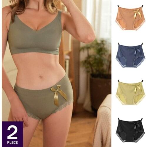 2Pcs Large Size Lace Panties Women Underwear Ladies Underwear Butt Lift Plus Size Sexy Lingerie Intimates