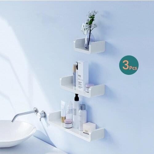 3Pcs Bathroom Shelves Toilet Wall Storage Bracket Unit Rack White Modern Hanging Accessories Hardware Sets Kitchen Finish Ledge