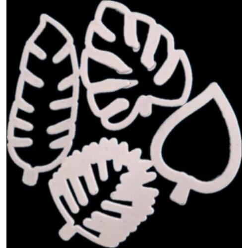 4pcs Leaf Leaves Jungle Biscuit Cookie Cutter Fondant Cake Decorating Mold DIY Cookie Mold Baking Tools