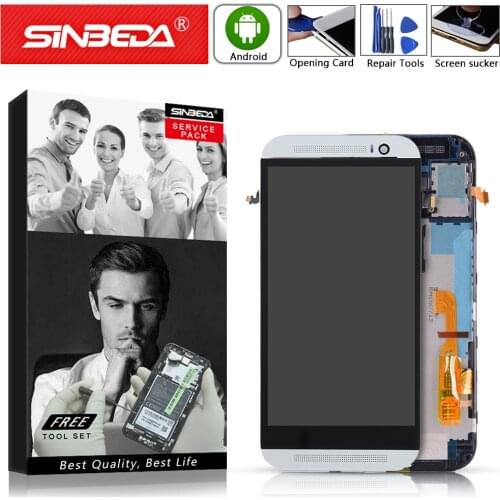 5.0" Original For HTC ONE M8 Touch Screen with Frame Digitizer Assemble For HTC M8 One LCD 831c LCD Touch Digitizer 1/2 SIM