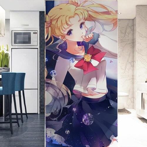 Anime Sailor Moon glue-free electrostatic glass film sticker window grille sticker toilet bathroom opaque privacy window film