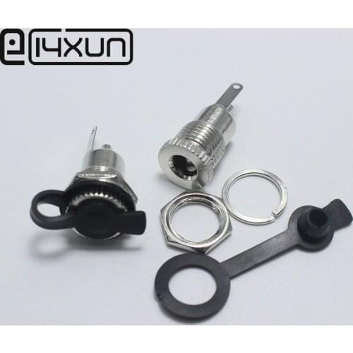 Free shipping 10set=20pcs DC-099/DC099 5.5*2.1 / 5.5 x 2.1mm Metal socket DC power jack high current with waterproof cap DC-099