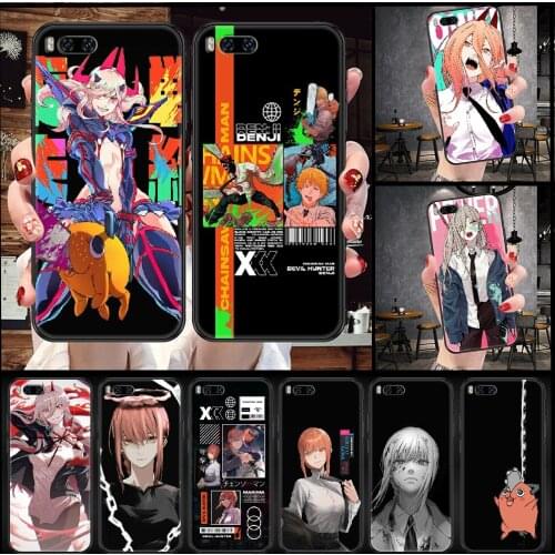 Power chainsaw man Anime Phone case For Xiaomi Mi Max Note 3 A2 A3 8 9 9T 10 Lite Pro Ultra black painting Etui art waterproof