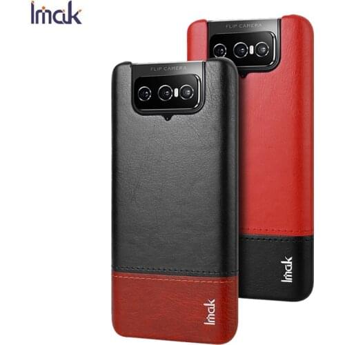 IMAK Fo Zenfone 7 Pro ZS671KS Case Cover Luxury Skin PU Leather Cases Fo Zenfone 7 Pro ZS671KS Hard PC Back Cover