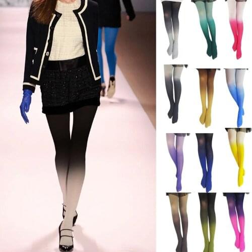 Gradient Vintage Tights Gradual Gradient Change Tights Cotton Blend Women Girls Pantyhose Fashion Stocking Kobieta Skarpety