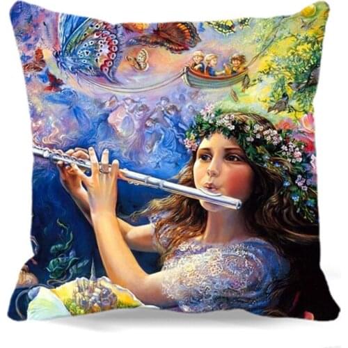 Square Cushion Cover For Home sofa Car car chair Seat by The Flute Fairy of Cotton polyester Pillow case