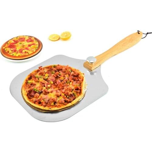 Pizza Shovel Removable Pizza Peel Shovel With Wooden Handle Non-stick Cake Shovel Cheese Peels Cutter Pastry Tools Baking Tools