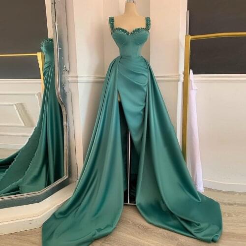 New Fashion Elegant Evening Dresses Long Mermaid Sweetheart Beadings High Split Plus Size Women Formal Prom Pageant Gowns Custom