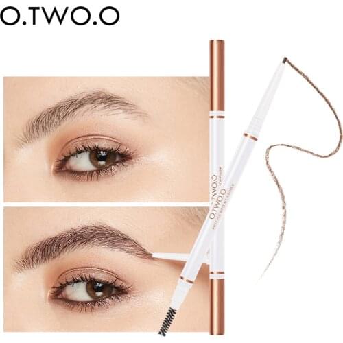 O.TWO.O Brand Eyebrow Pencil Waterproof Natural Long Lasting Ultra Fine 1.5mm Eye Brow Tint Cosmetics Brown Color brows Make Up