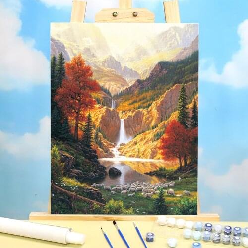 Landscape Sunset Painting By Numbers Package Oil Paints 40*50 Canvas Painting Loft Wall Picture Crafts Adults Wholesale