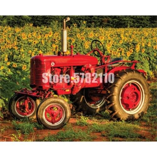 Full Diamond Embroidery American Made Farm Harvester 5D Diy Diamond Painting Cross Stitch Diamond Mosaic Sets Home Decorative