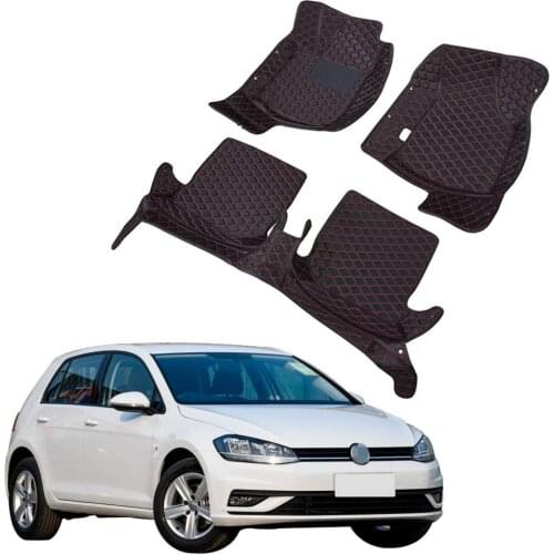 Luxury 3D Surround Car Floor Mats Liner Mat Leather Carpet Set For Volkswagen Golf 2003-2008 Left Hand Drive