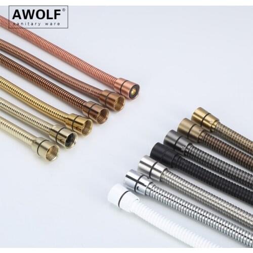 Rose Gold Stainless Steel Shower Hose Gold White Plumbing Hose For Hand Held Sprayer And Shower Head Bathroom Black AF6131